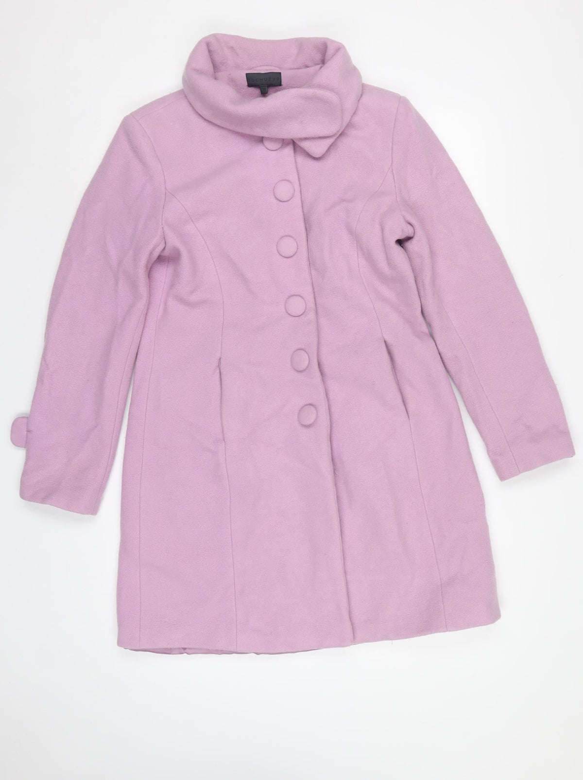 Tuchuzy Women’s Pink UK 12 Wool Blend Mid-Length Overcoat
