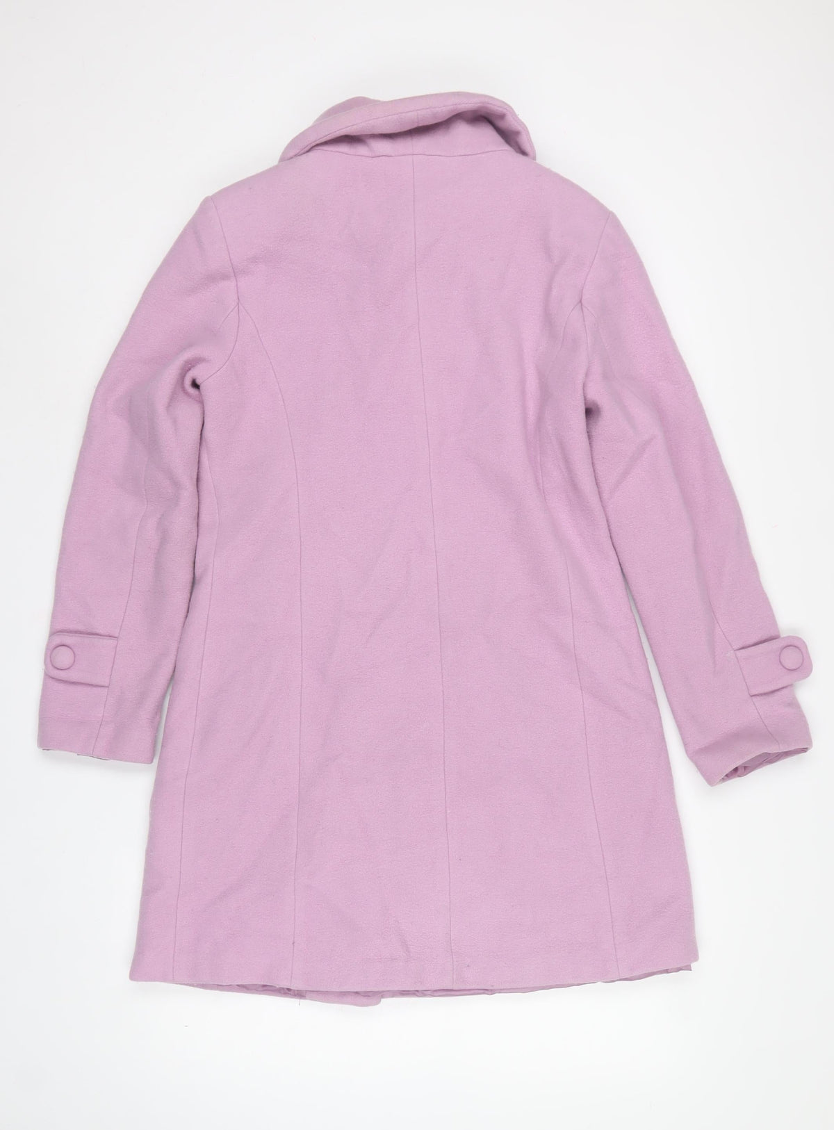 Tuchuzy Women’s Pink UK 12 Wool Blend Mid-Length Overcoat