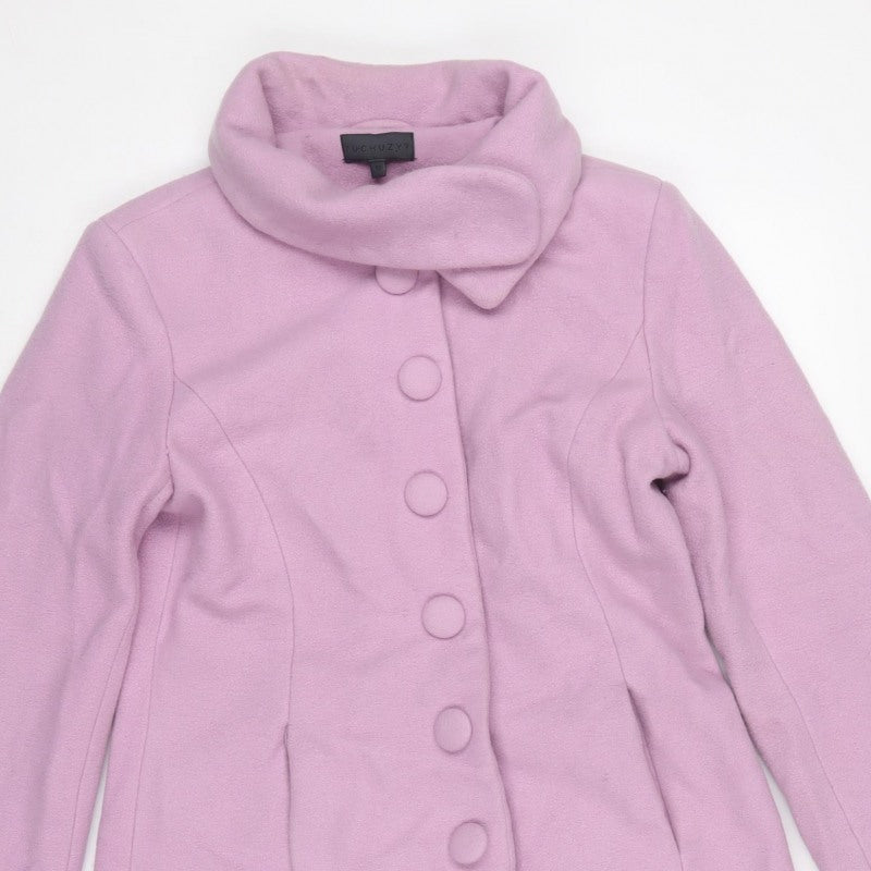 Tuchuzy Women’s Pink UK 12 Wool Blend Mid-Length Overcoat