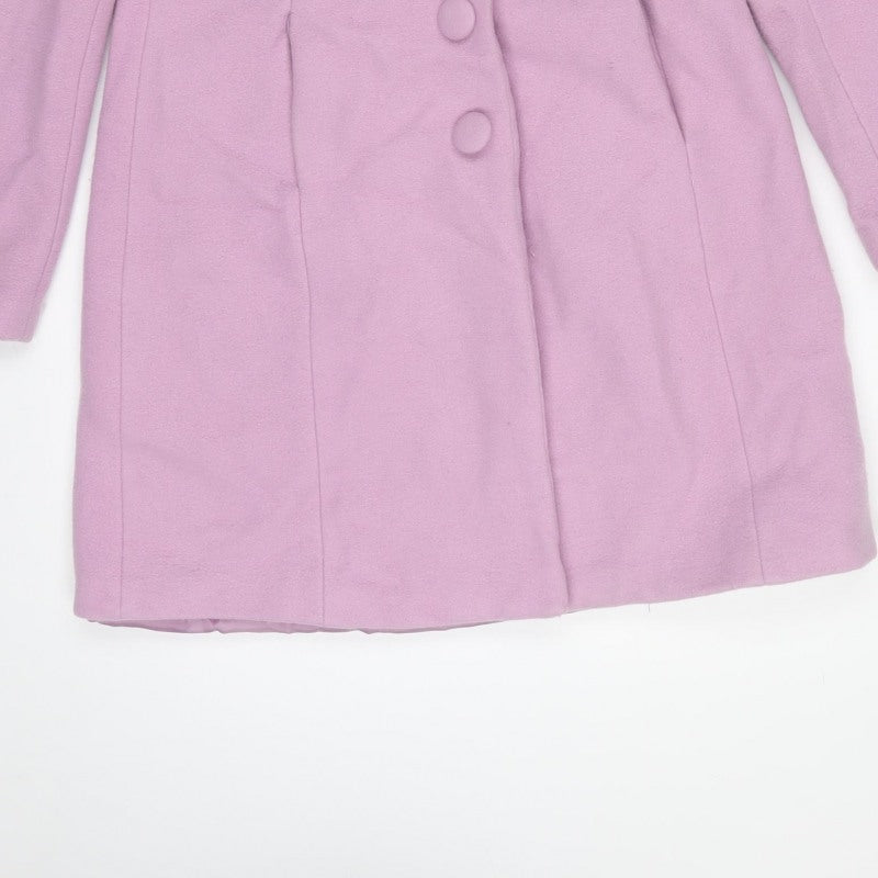 Tuchuzy Women’s Pink UK 12 Wool Blend Mid-Length Overcoat
