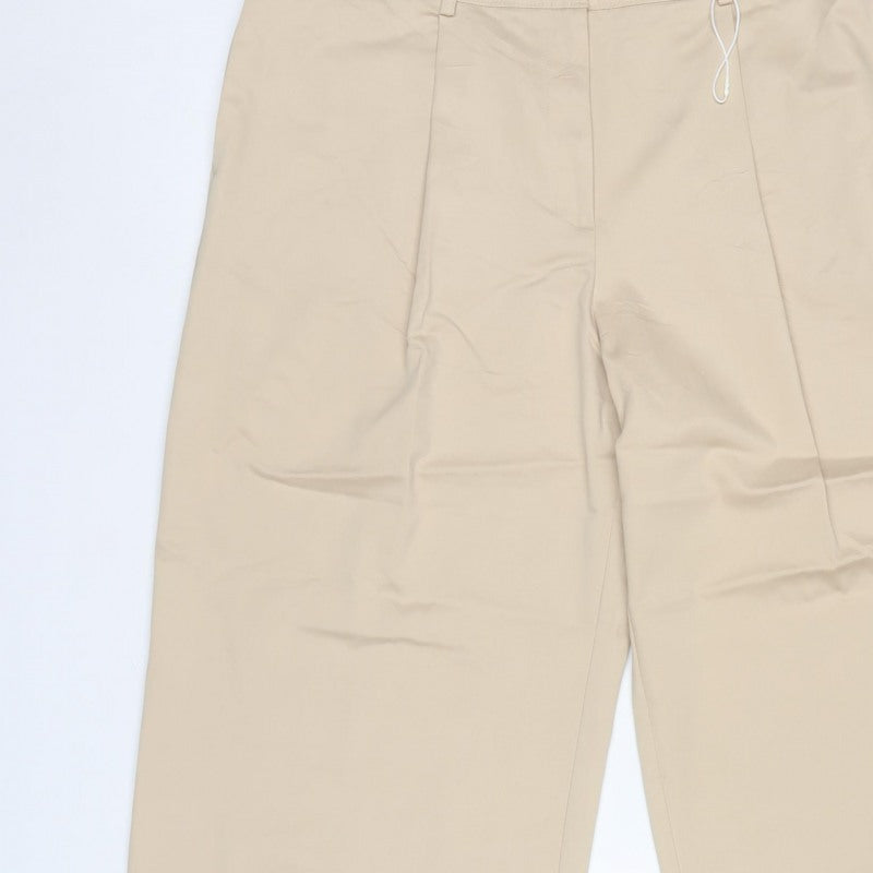 M&S Women’s Beige Size 20 Short Wide Leg Tailored Trousers
