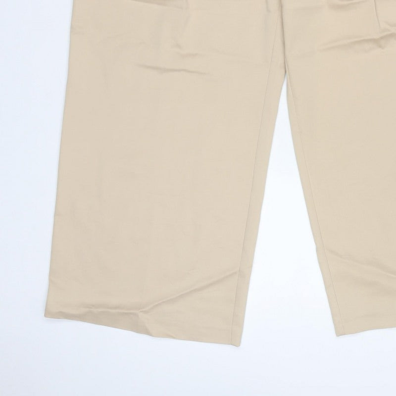 M&S Women’s Beige Size 20 Short Wide Leg Tailored Trousers