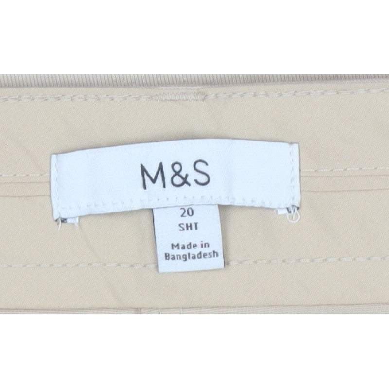M&S Women’s Beige Size 20 Short Wide Leg Tailored Trousers