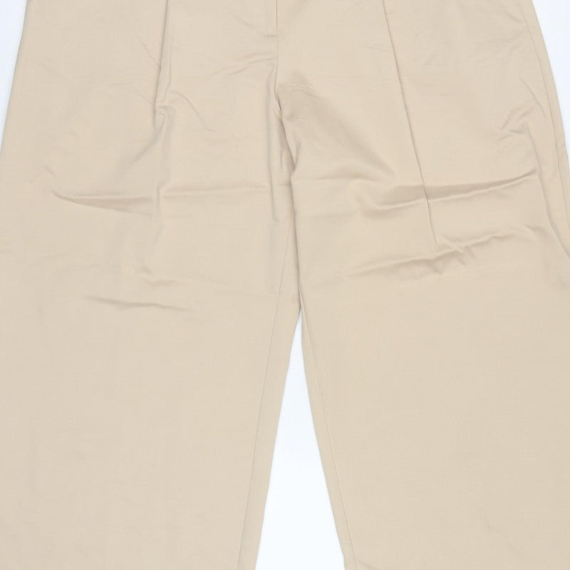 M&S Women’s Beige Size 20 Short Wide Leg Tailored Trousers