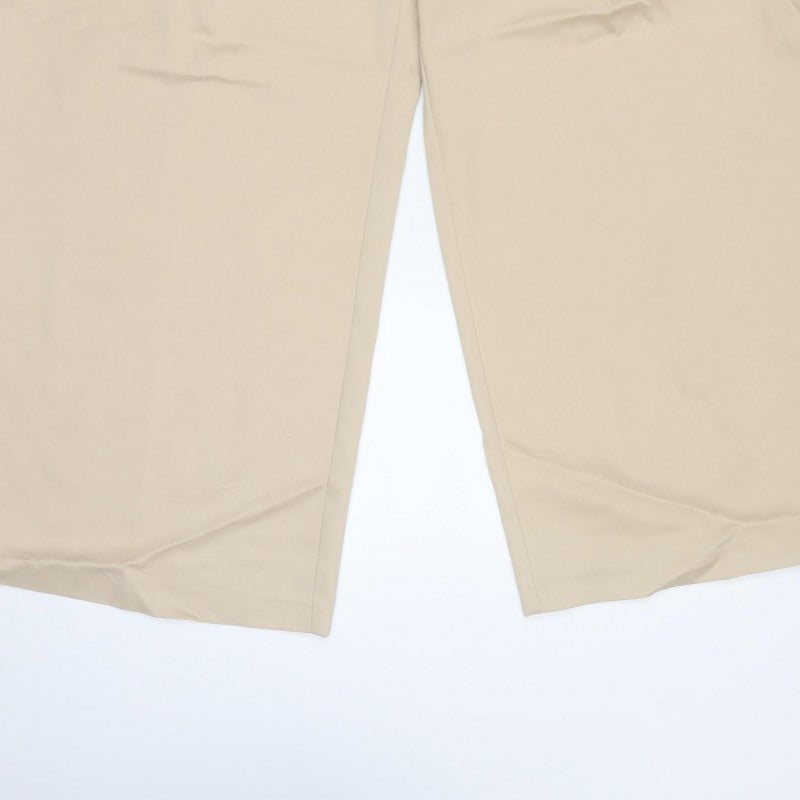 M&S Women’s Beige Size 20 Short Wide Leg Tailored Trousers