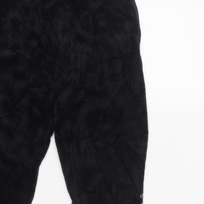 Juicy Couture Girls Black Velour Jogger Trousers Age 10-11 Logo