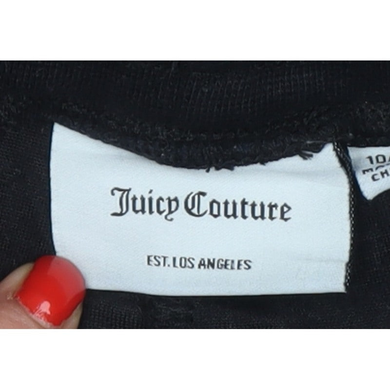 Juicy Couture Girls Black Velour Jogger Trousers Age 10-11 Logo