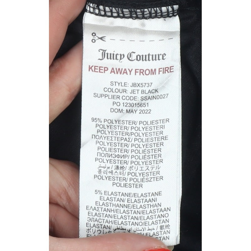 Juicy Couture Girls Black Velour Jogger Trousers Age 10-11 Logo