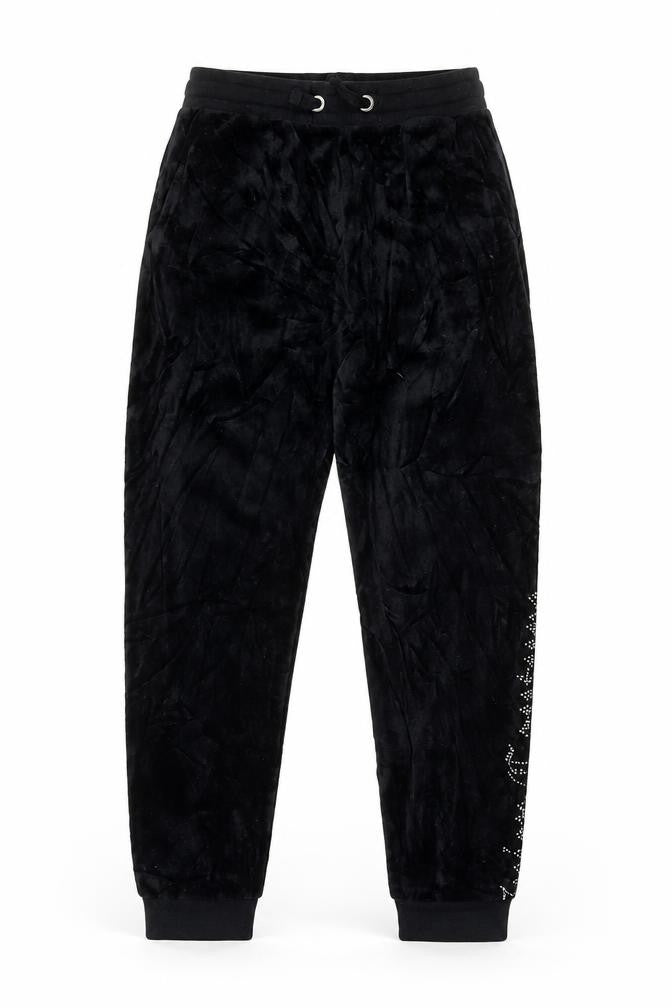 Juicy Couture Girls Black Velour Jogger Trousers Age 10-11 Logo