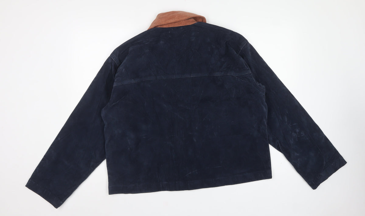 Topshop Women’s Blue Corduroy Contrast Collar Jacket Size S
