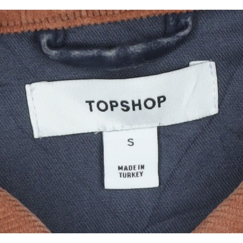 Topshop Women’s Blue Corduroy Contrast Collar Jacket Size S