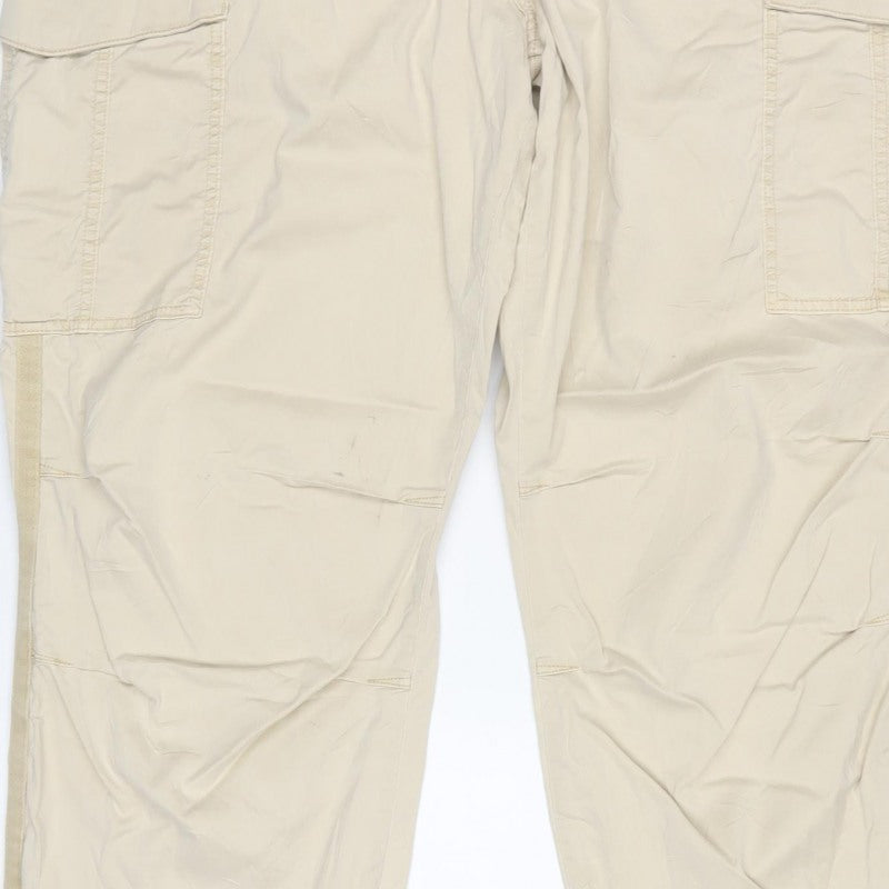 Marks & Spencer Women Beige Size 20 Long Cargo Trousers