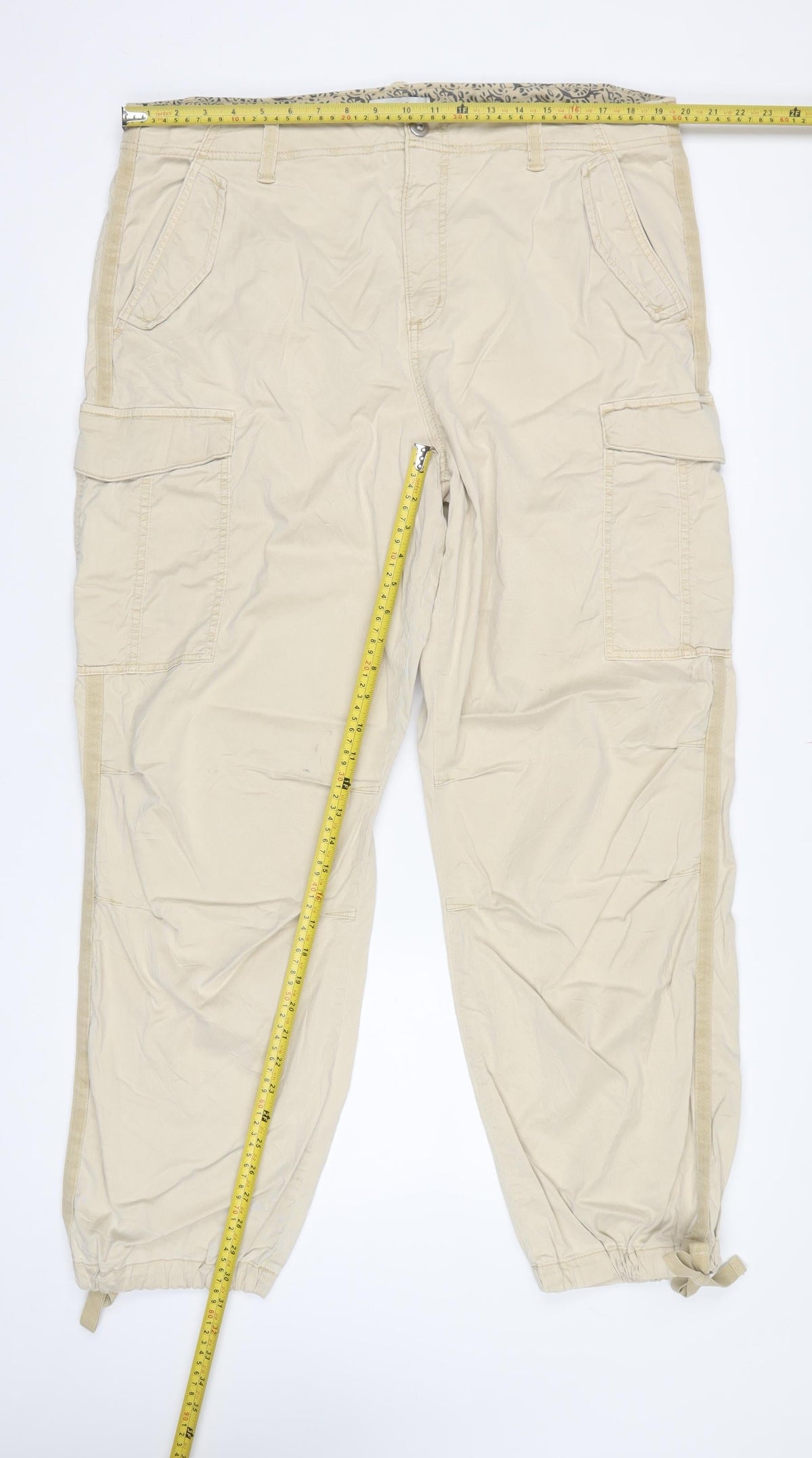 Marks & Spencer Women Beige Size 20 Long Cargo Trousers