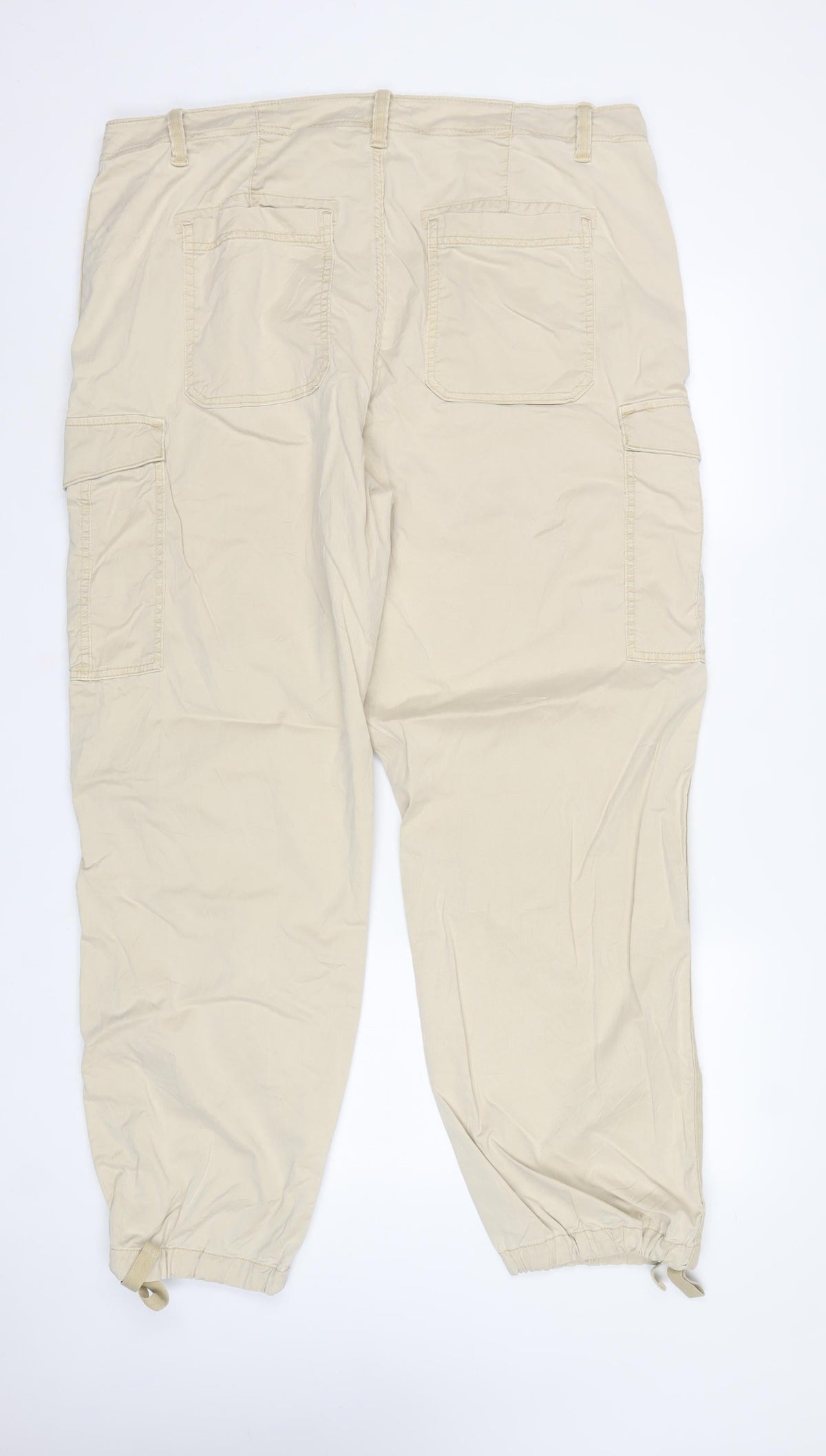 Marks & Spencer Women Beige Size 20 Long Cargo Trousers