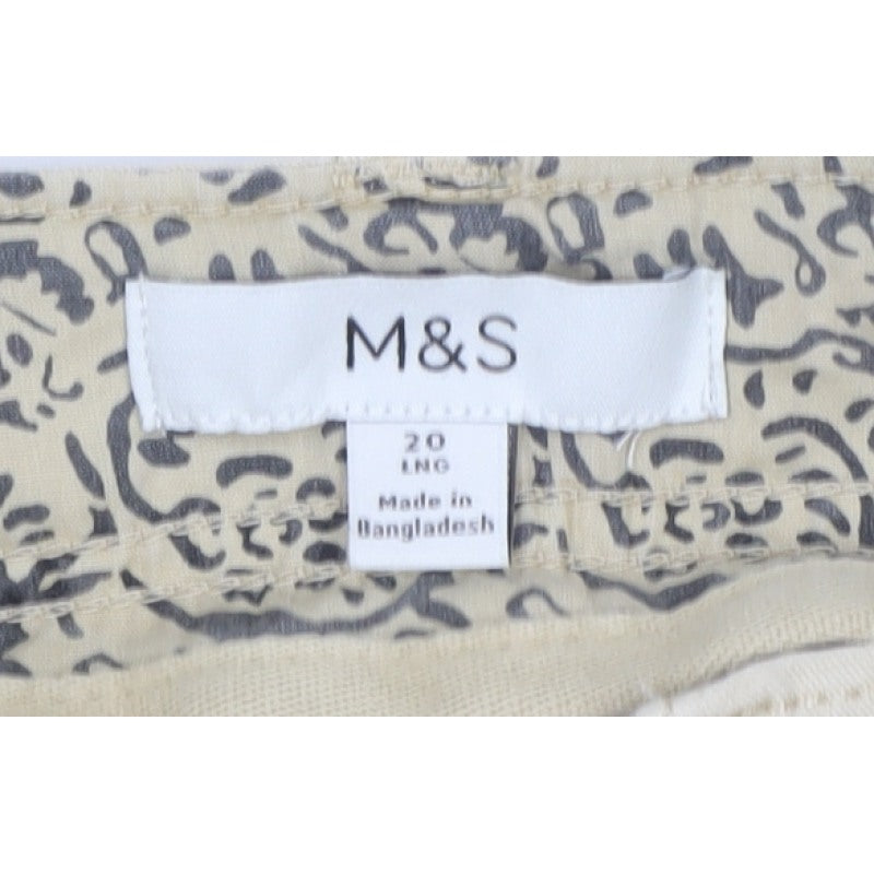 Marks & Spencer Women Beige Size 20 Long Cargo Trousers