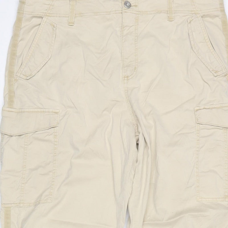 Marks & Spencer Women Beige Size 20 Long Cargo Trousers