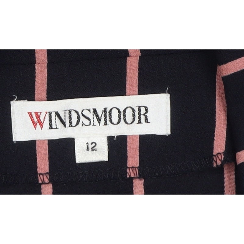 Windsmoor Women Black Pink Stripe Longline Blazer Jacket UK 12