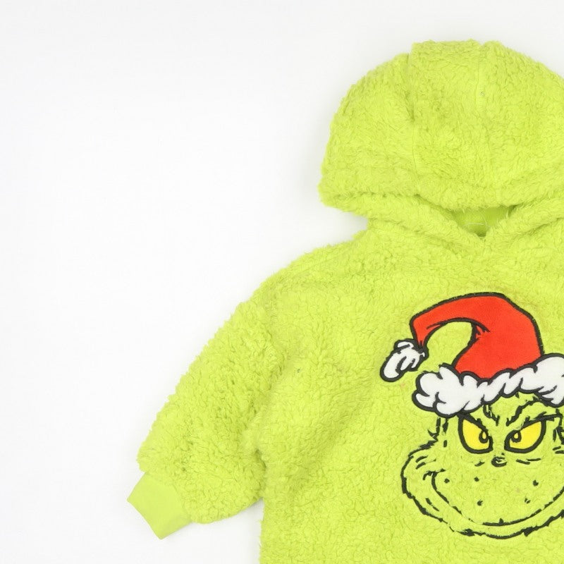 The Grinch Unisex Kids Green Fleece Pullover Hoodie 3-4 Years Christmas