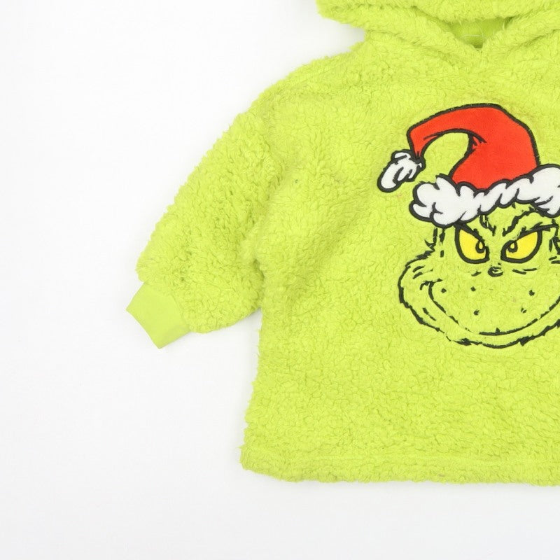 The Grinch Unisex Kids Green Fleece Pullover Hoodie 3-4 Years Christmas