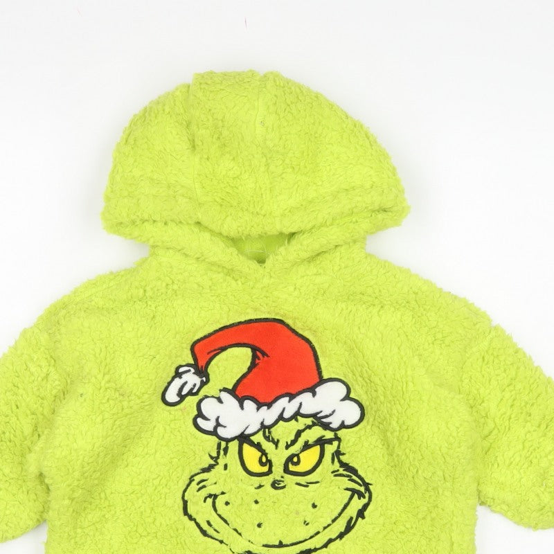 The Grinch Unisex Kids Green Fleece Pullover Hoodie 3-4 Years Christmas