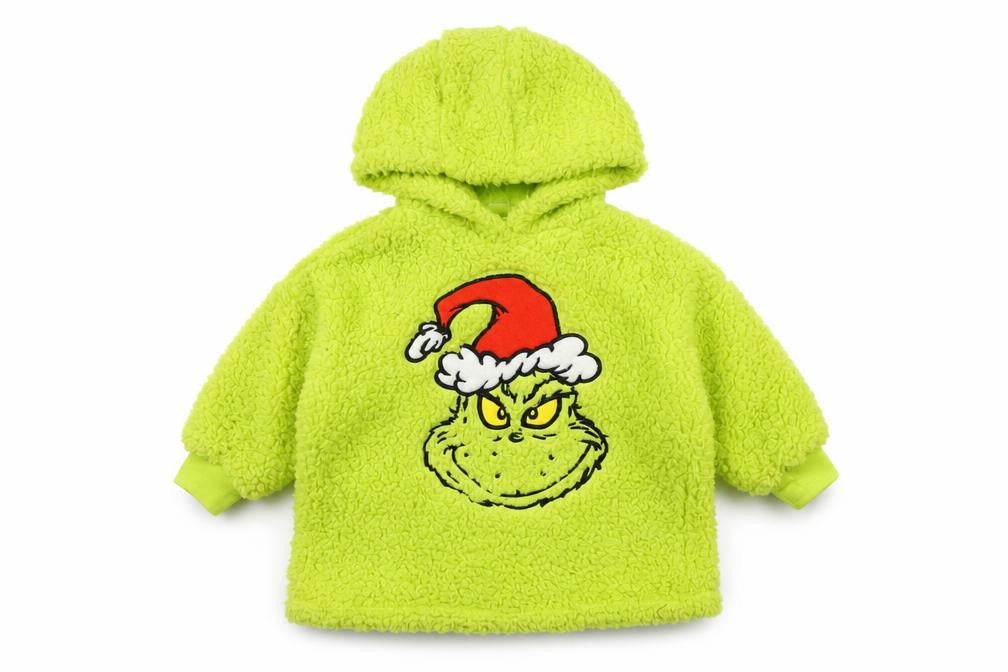 The Grinch Unisex Kids Green Fleece Pullover Hoodie 3-4 Years Christmas