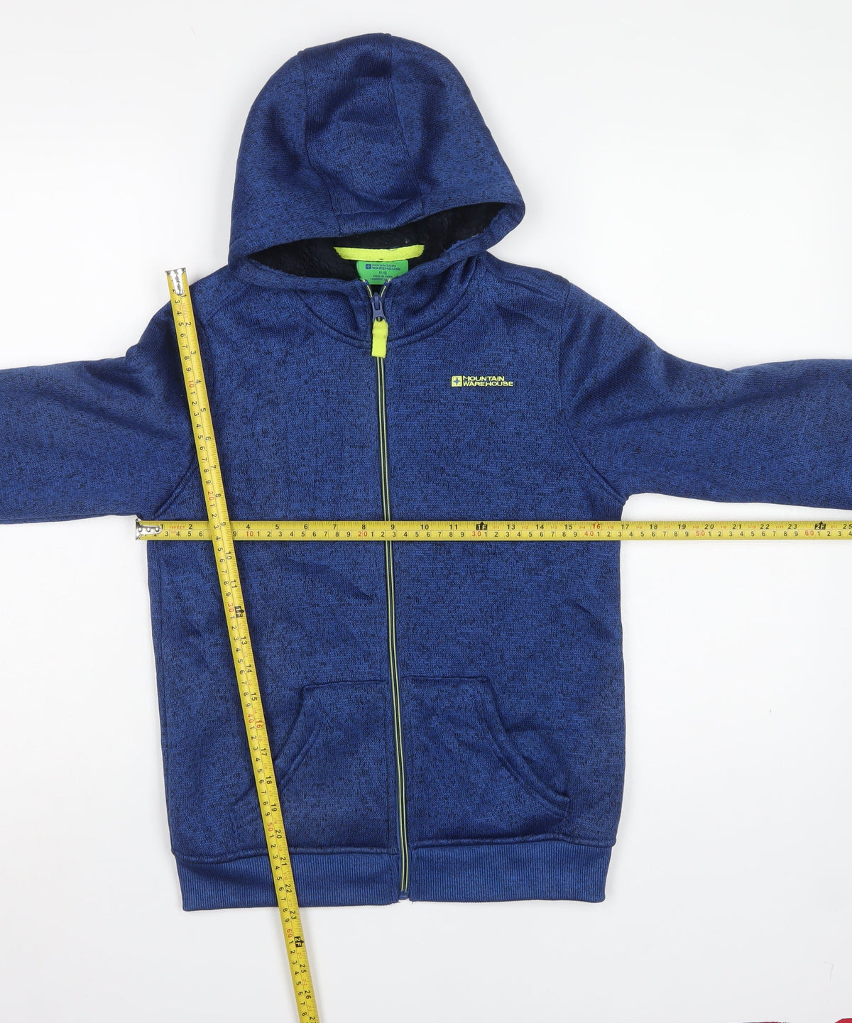 Mountain Warehouse Boys Blue 11-12 Hooded Fleece Lined Zip Jacket
