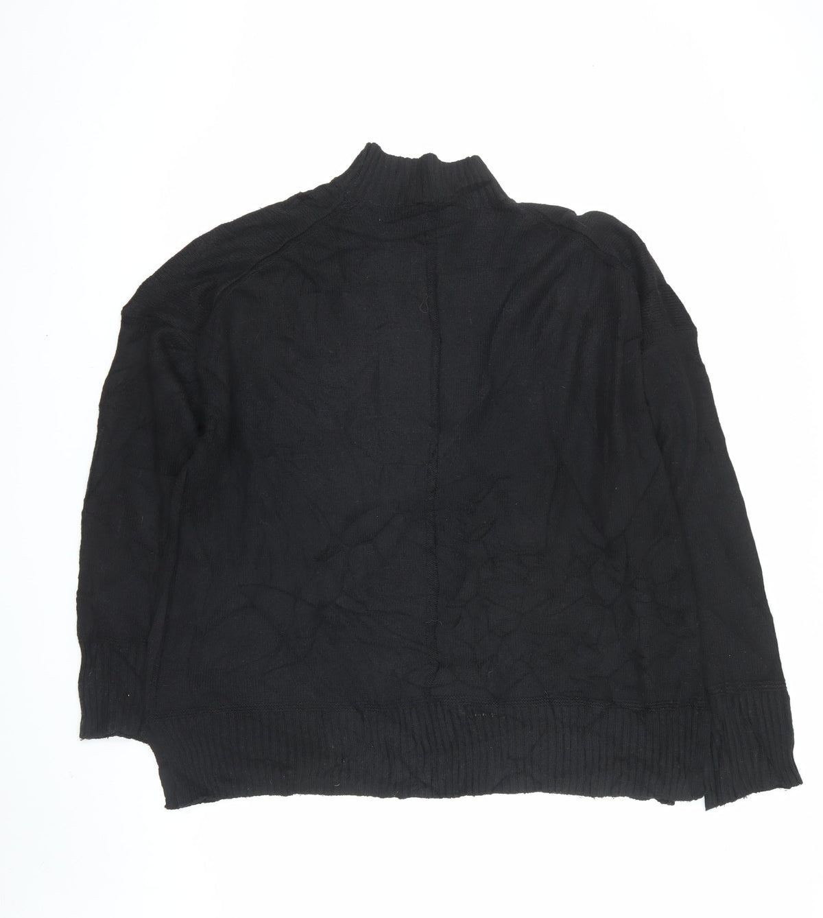 Nobody's Child Men Black L Mock Neck Knit Pullover Cotton Blend Jumper