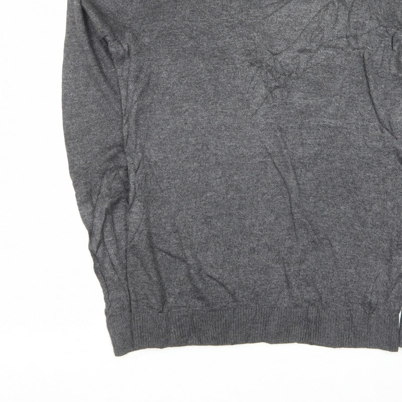 Hollister Men's Grey M Crew Neck Logo Cotton Blend Knit Pullover Jumper