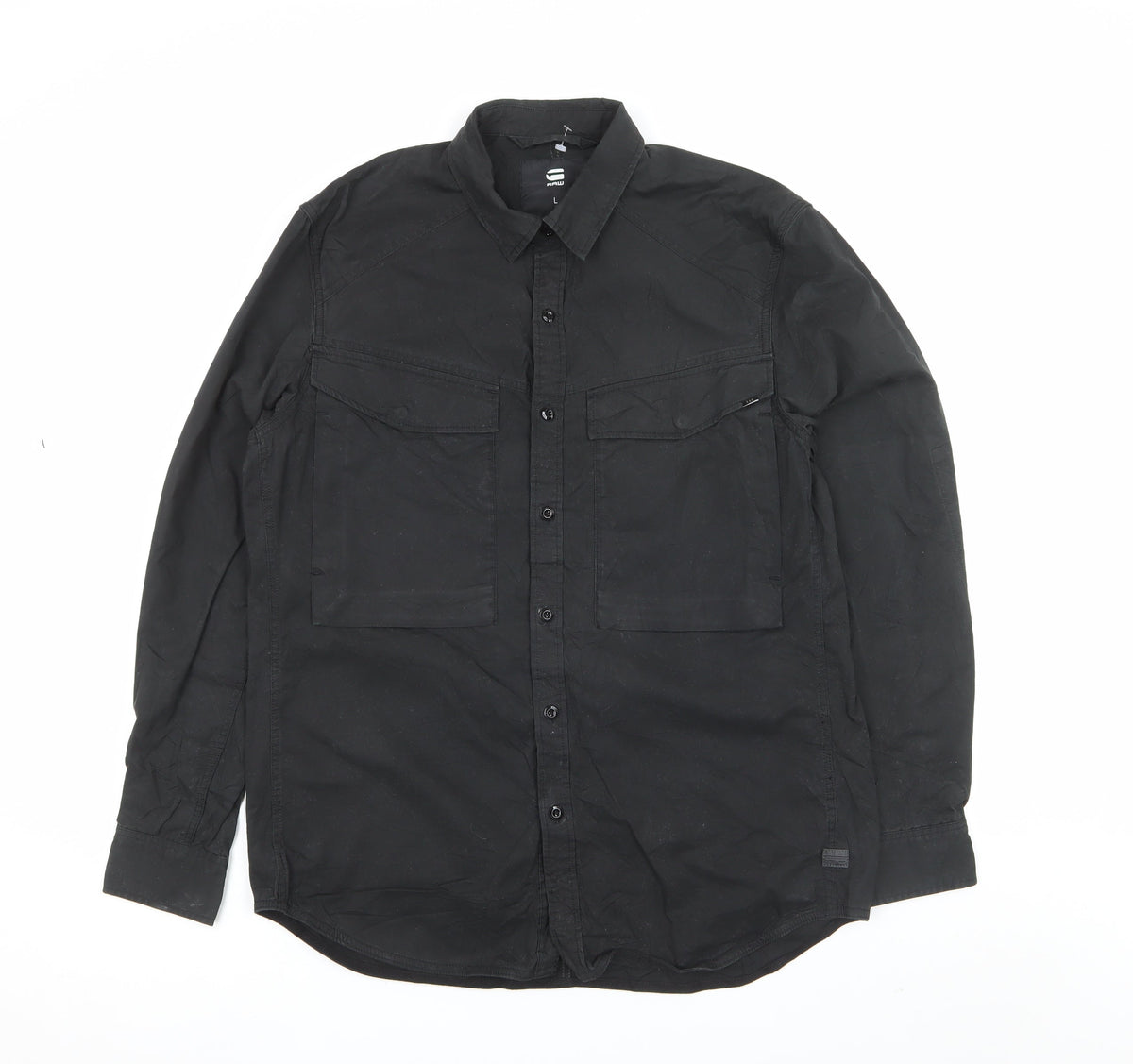 G-Star RAW Men’s Black L Long Sleeve Utility Button-Up Shirt