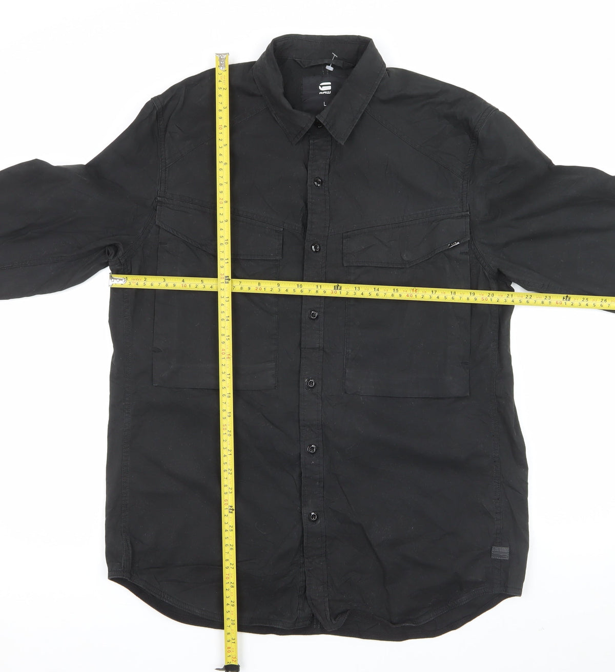 G-Star RAW Men’s Black L Long Sleeve Utility Button-Up Shirt