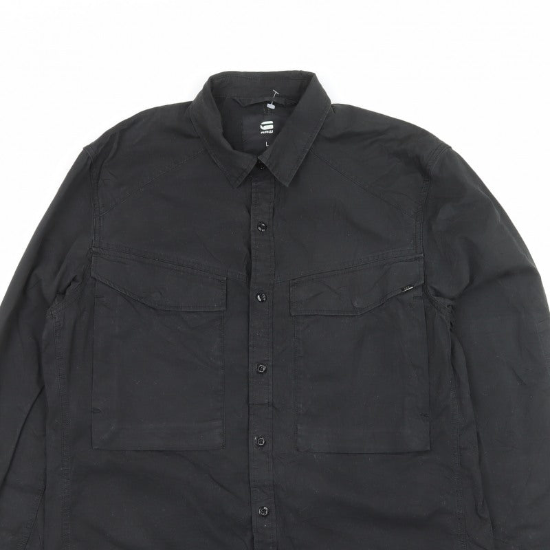 G-Star RAW Men’s Black L Long Sleeve Utility Button-Up Shirt