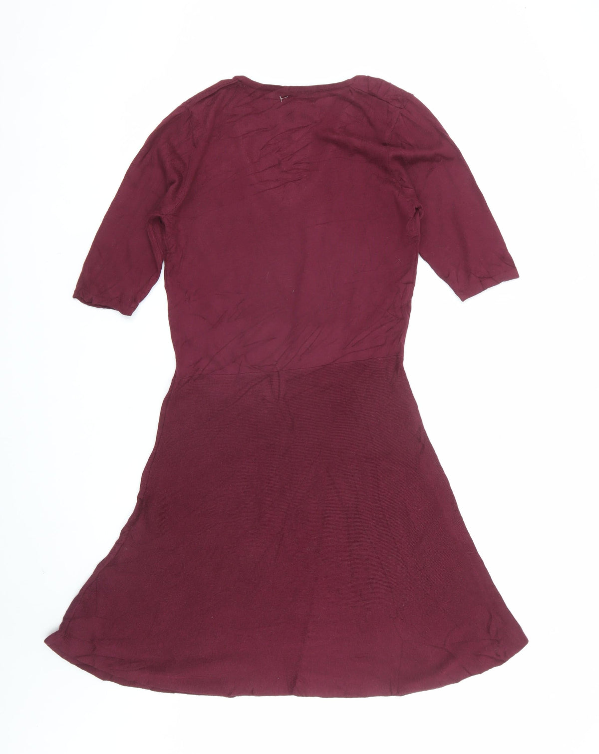 Next Women Red Size 10 Knit V-Neck Fit & Flare Jumper Dress