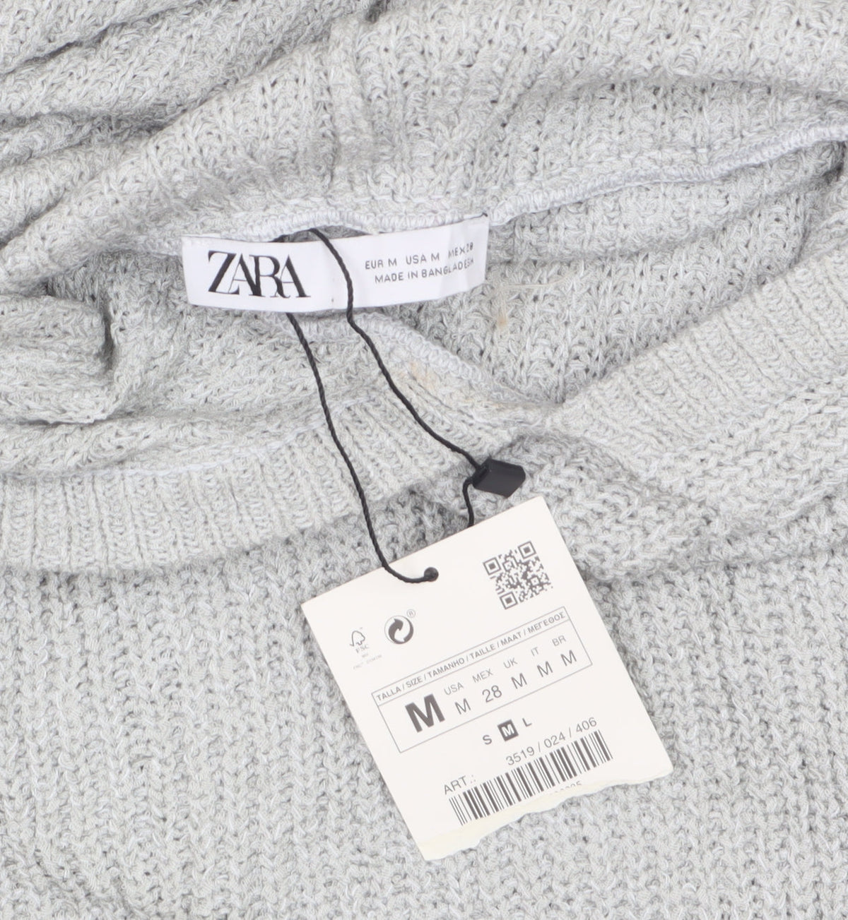 Zara Women Grey M Hooded Sleeveless Knit Pullover Jumper New