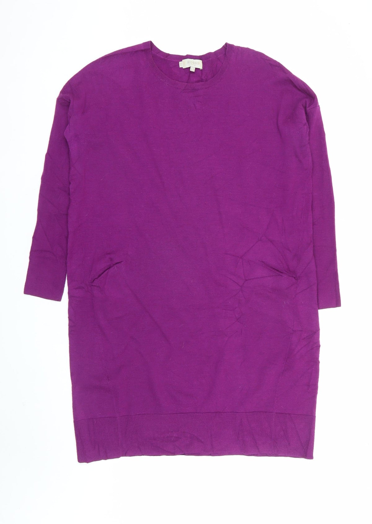 Hobbs Women Purple UK 10 Merino Wool Knit Jumper Dress