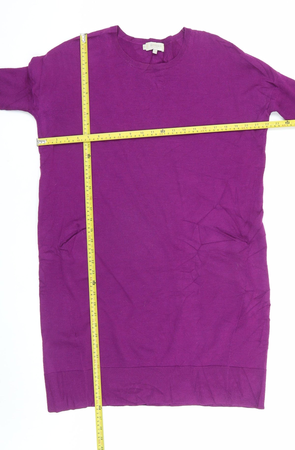 Hobbs Women Purple UK 10 Merino Wool Knit Jumper Dress