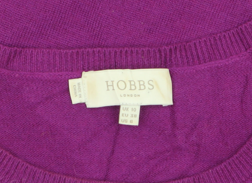 Hobbs Women Purple UK 10 Merino Wool Knit Jumper Dress