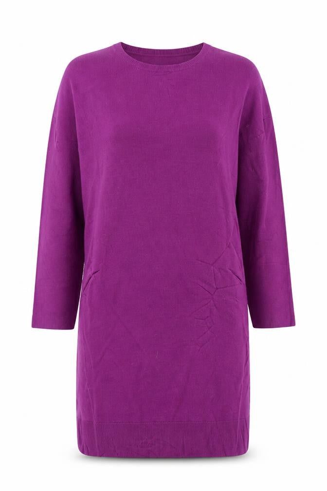 Hobbs Women Purple UK 10 Merino Wool Knit Jumper Dress