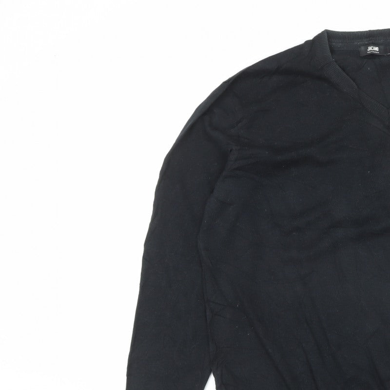 Jacamo Men’s Black XL V-Neck Cotton Knit Pullover Jumper