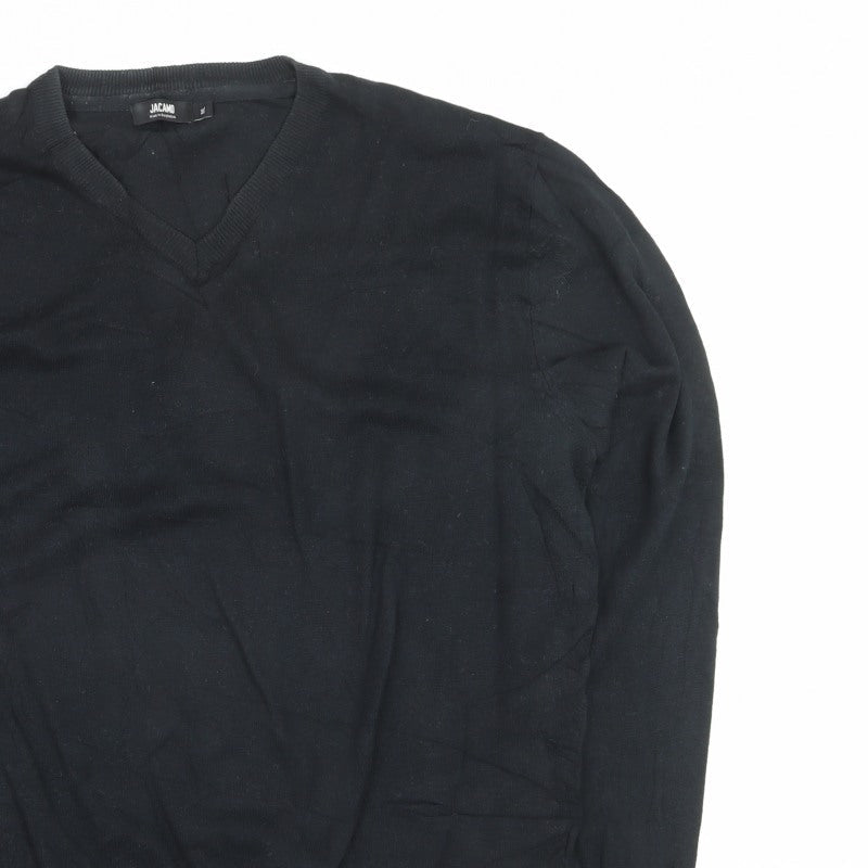 Jacamo Men’s Black XL V-Neck Cotton Knit Pullover Jumper