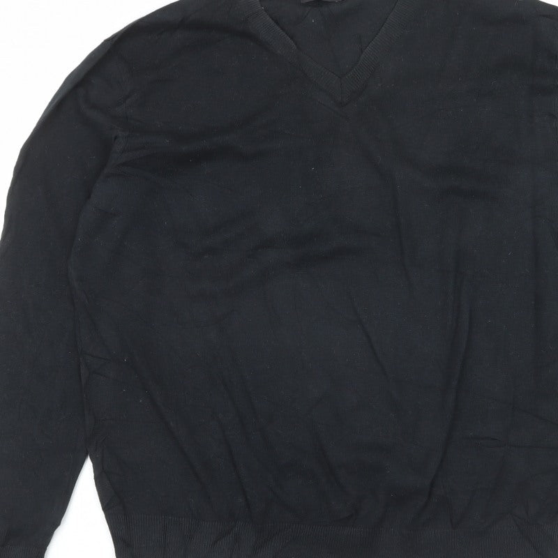 Jacamo Men’s Black XL V-Neck Cotton Knit Pullover Jumper