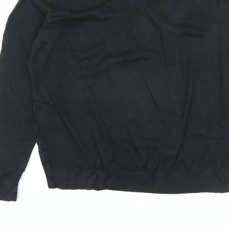 Jacamo Men’s Black XL V-Neck Cotton Knit Pullover Jumper