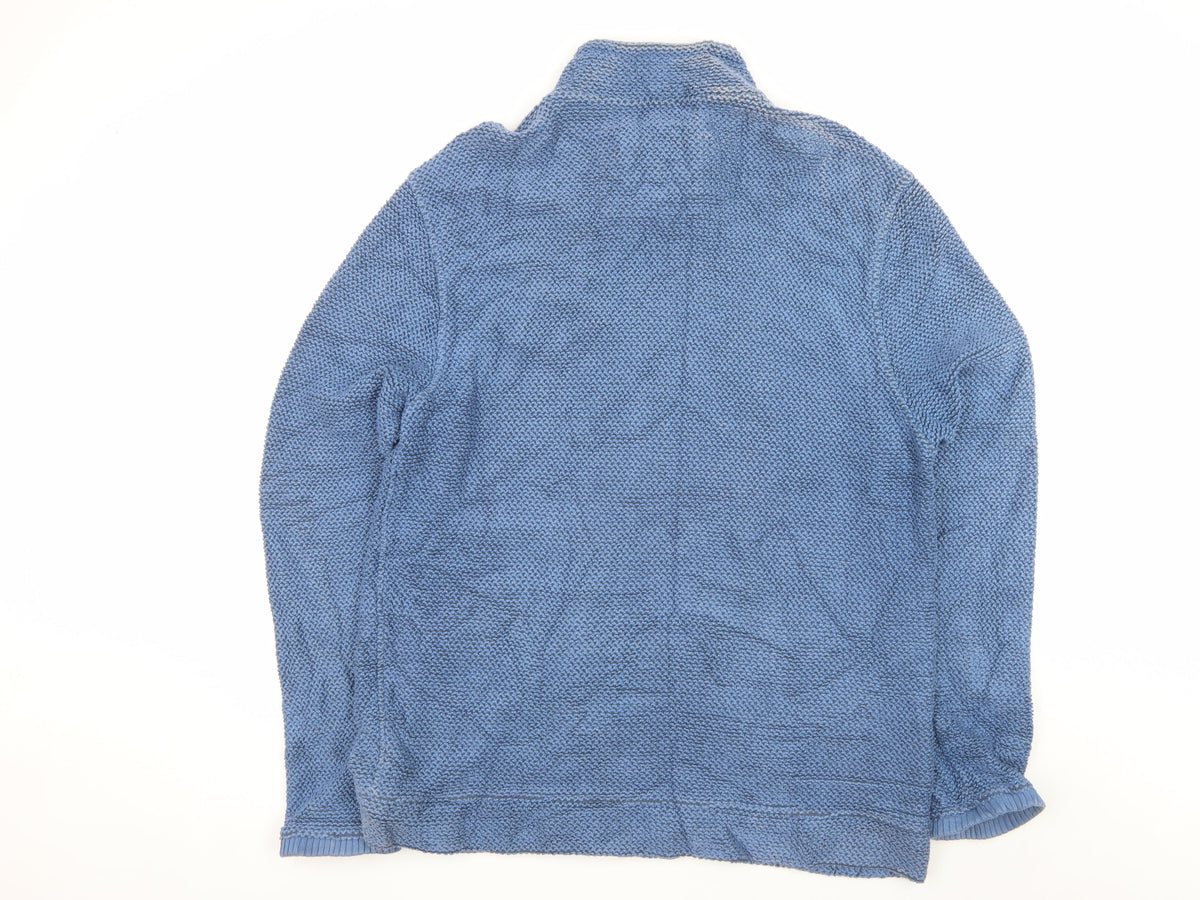 Weird Fish Men’s Blue 2XL Cotton Blend Full Zip Knit Jacket