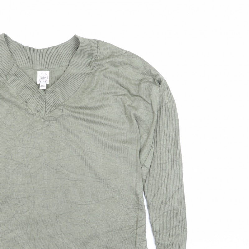 River Island Women’s Green V-Neck Knit Pullover Jumper Size M
