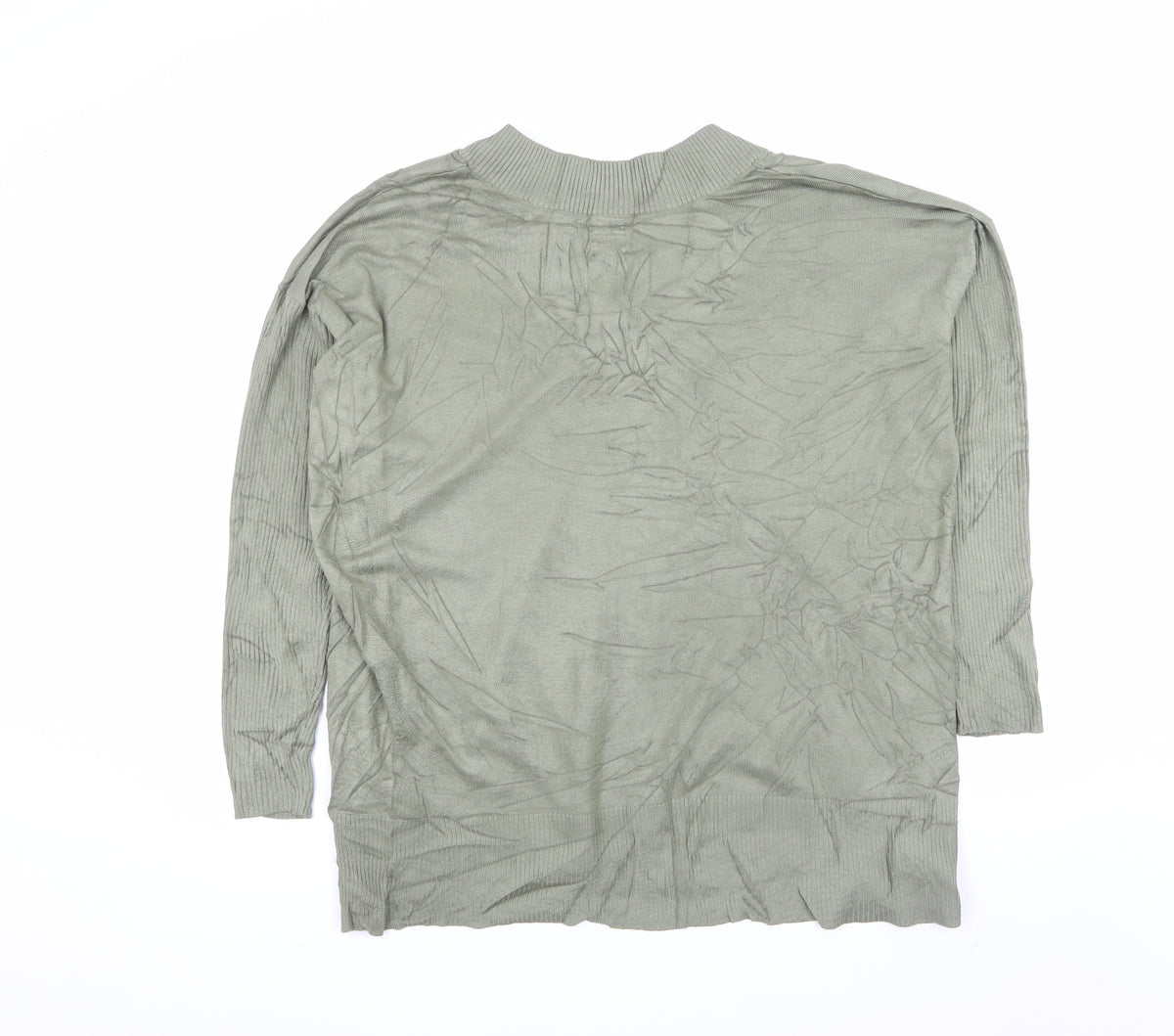 River Island Women’s Green V-Neck Knit Pullover Jumper Size M
