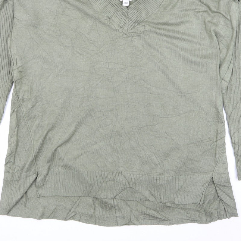 River Island Women’s Green V-Neck Knit Pullover Jumper Size M