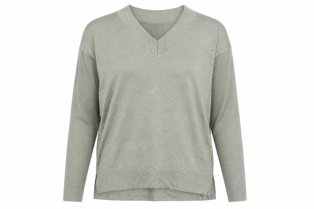 River Island Women’s Green V-Neck Knit Pullover Jumper Size M
