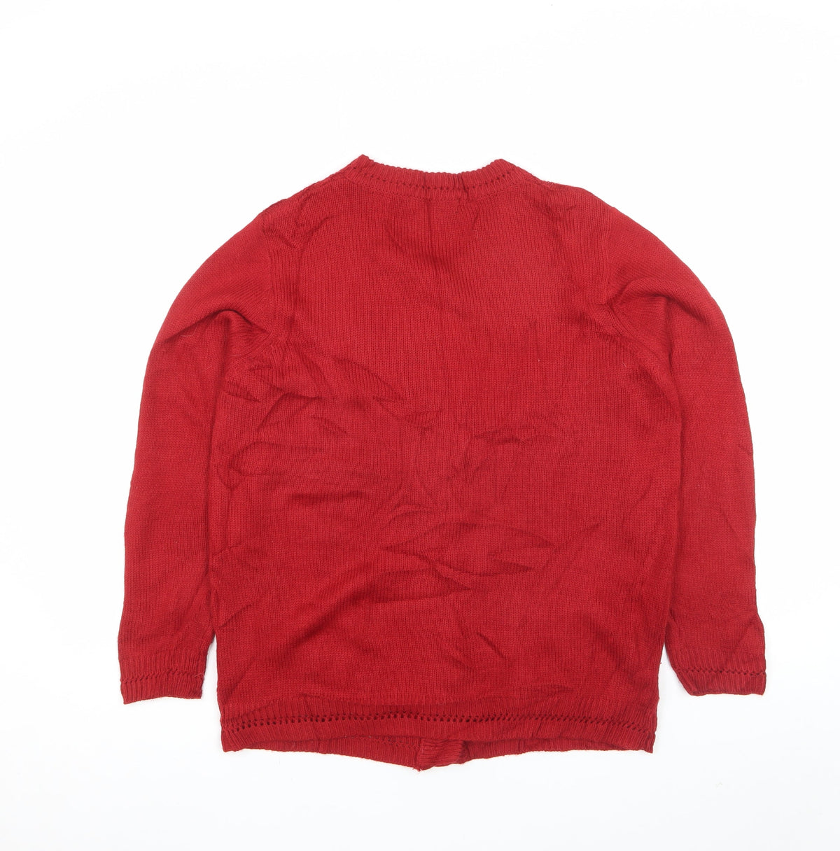 Bonmarché Women Red S Cable Knit Button Cardigan Pockets Long Sleeve