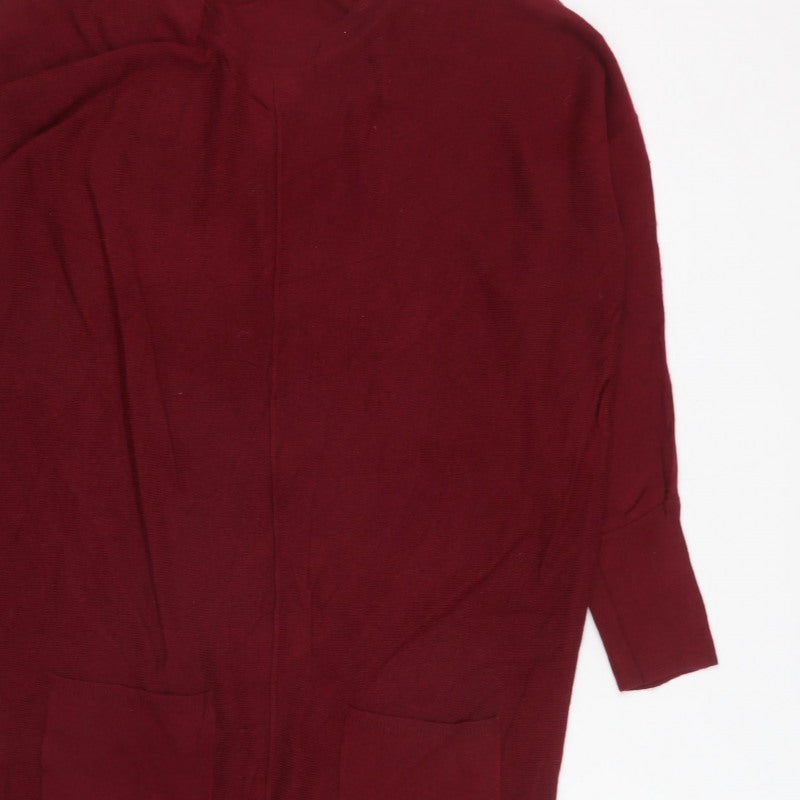 East Women’s Red XS Knit Cashmere Blend Jumper Dress Pockets