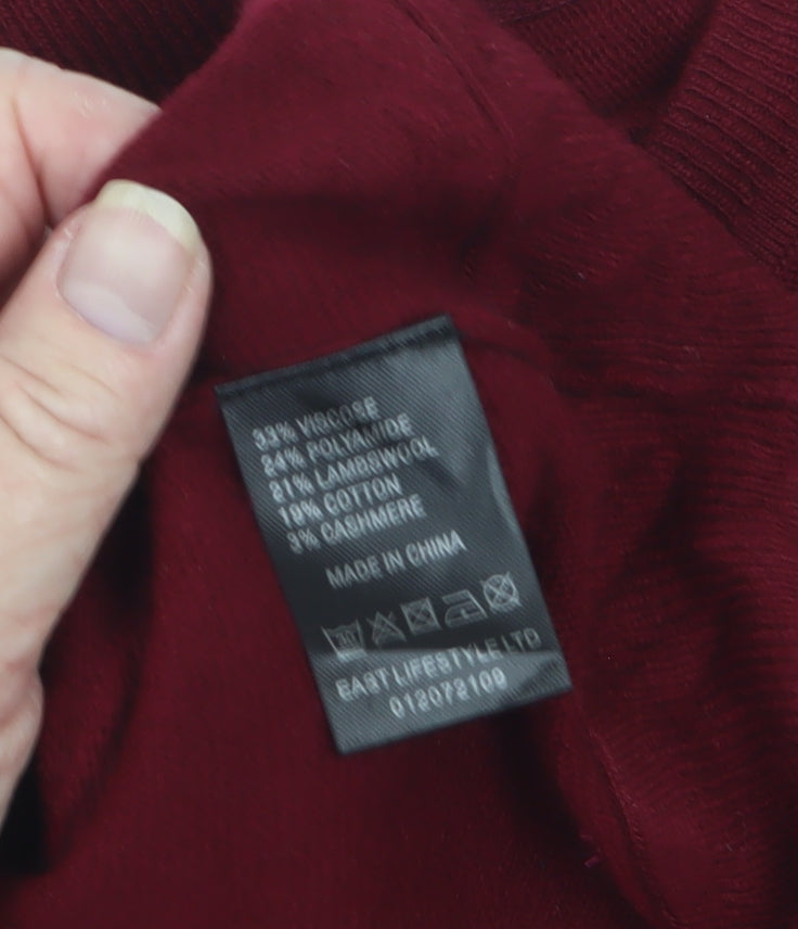 East Women’s Red XS Knit Cashmere Blend Jumper Dress Pockets