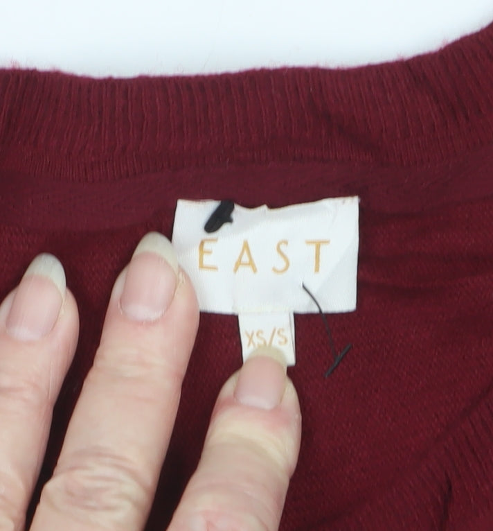East Women’s Red XS Knit Cashmere Blend Jumper Dress Pockets